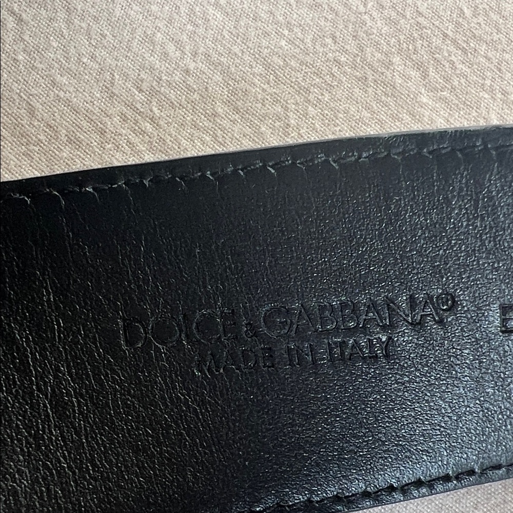 Dolce & Gabbana Black Belt with Gold Embellished Buckle - Picture 3 of 5